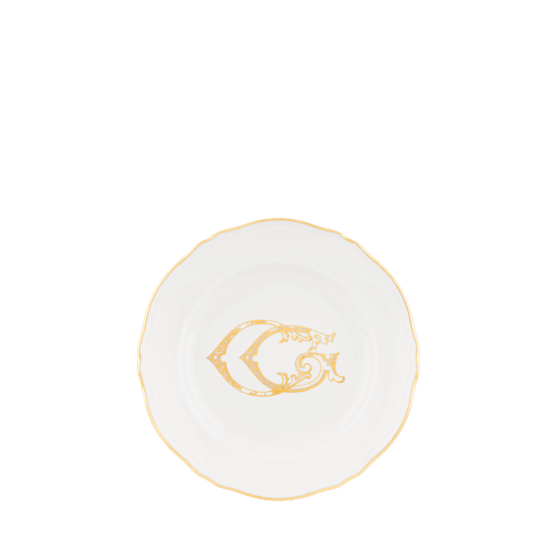 Тарелка десертная 21 см., CORONA MONOGRAM ORO от Ginori 1735, 003RG00 FPT110LX0210M01720100