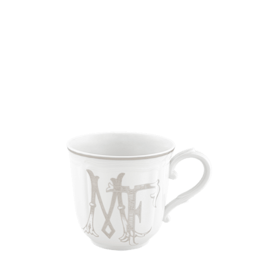 Кружка 400 мл., CORONA MONOGRAM PLATINO от Ginori 1735, 003RG00 FTZ700LX0400M01720200