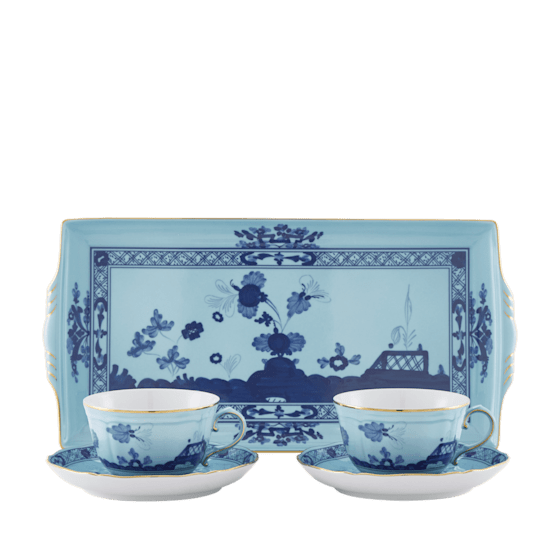 Набор из 2 чайных пар с подносом, 5 предметов., ORIENTE ITALIANO IRIS от Ginori 1735, 003RG00 FX2401LXGENG00124300