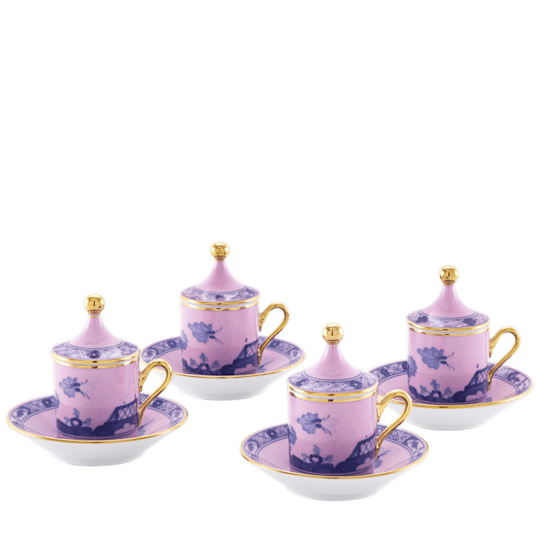 Набор из 4 кофейных пар, 12 предметов., ORIENTE ITALIANO AZALEA от Ginori 1735, 004RG00 FX4301LXGENG00124500