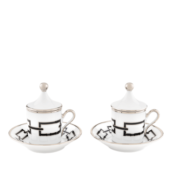 Набор из 2 кофейных пар с крышечками CATENE NERO от Ginori 1735, 004RG00 FX917601G00125500