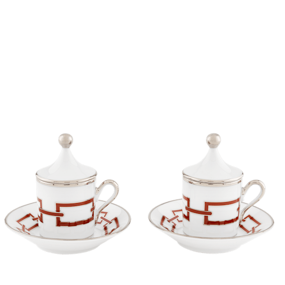 Набор из 2 кофейных пар с крышечками CATENE SMERALDO от Ginori 1735, 004RG00 FX917601G00125800