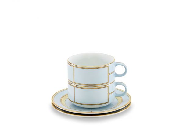 Чайный набор Colonna на 2 персоны,4 предмета, DIVA CELESTE, Ginori