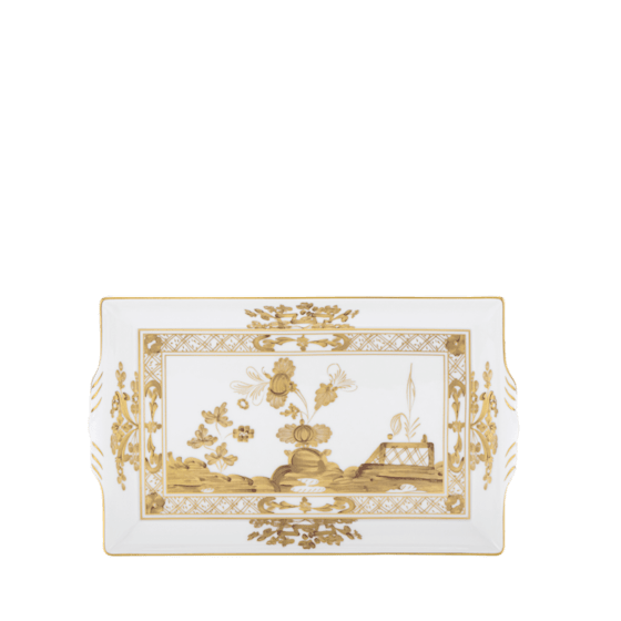 Прямоугольный поднос с ручками 23.5х15.5 см., ORIENTE ITALIANO AURUM от Ginori 1735, 017RG02 FG5282LX0235G00133000
