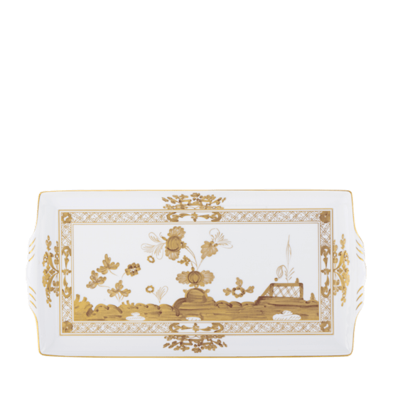 Прямоугольный поднос с ручками 23.5х15.5 см., ORIENTE ITALIANO AURUM от Ginori 1735, 017RG02 FG5282LX0235G00133000