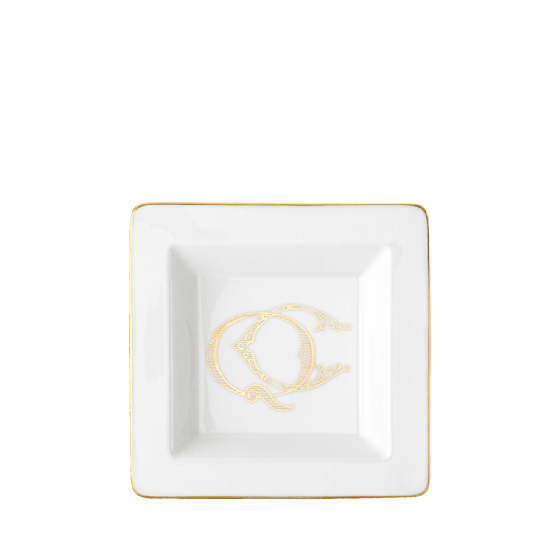 Квадратное блюдо 18 см.,
 CORONA MONOGRAM PLATINO от Ginori 1735, 017RG02 FG6837LX0180M01720200