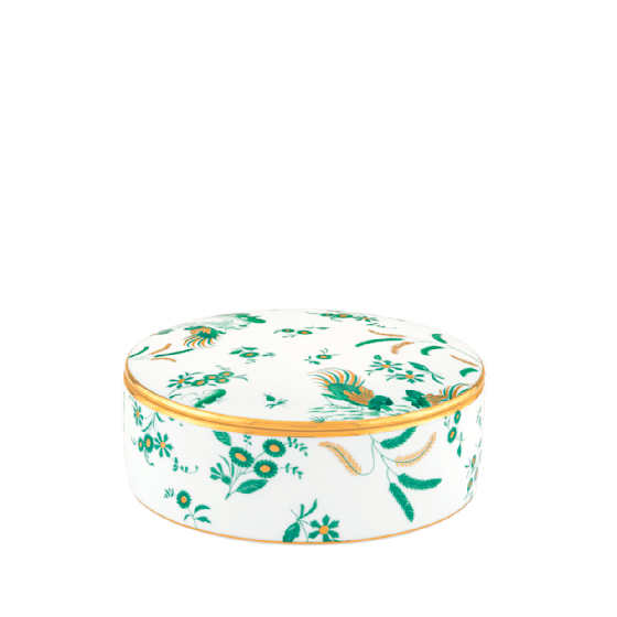 Круглая шкатулка с крышкой 13 см., ORO DI DOCCIA GIADA от Ginori 1735, 017RG02 FX508001G00170700
