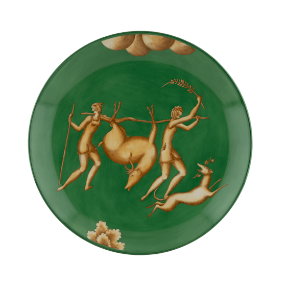 Тарелка 34,5 см., AMAZZONE C/GIAVELLOTTO F.DO VERDE от Ginori 1735, 019RG00 FX6008010345G09981700
