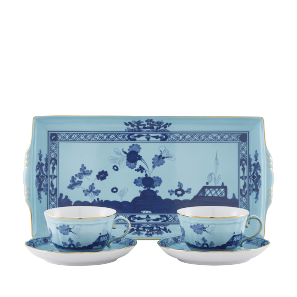 Набор из 2 -х чайных пар 220 мл.,  и  1 подноса,  ORIENTE ITALIANO IRIS, Ginori, 003RG00 FX2401LXGENG00124300