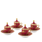 Набор из 4 - х кофейных пар с крышками 80 мл.,  ORIENTE ITALIANO RUBRUM, Ginori, 004RG00 FX4301LXGENG00132900